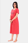 Sweet Moon Maternity Knit Cotton Mid Length Nightdress - Dark Peach — thumbnail 6